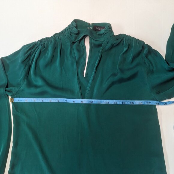 Intermix Size 2 100% Silk Green Blouse - Picture 9 of 15